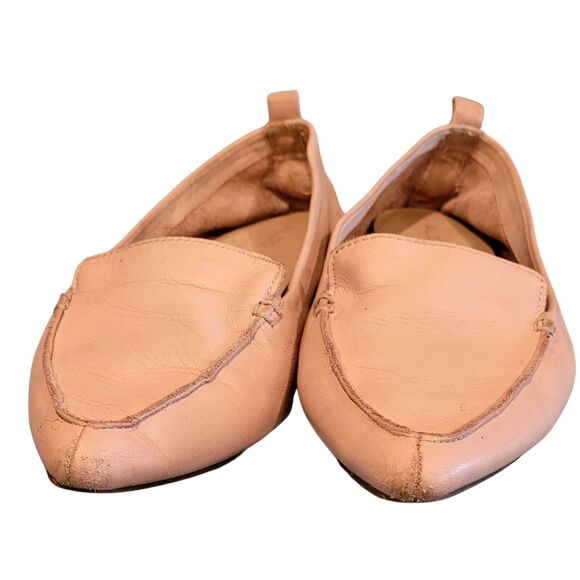 Aldo Genuine Pink Leather Pointy Toe Flat Rubber Sole Women's Shoes Size 8 - Picture 5 of 7
